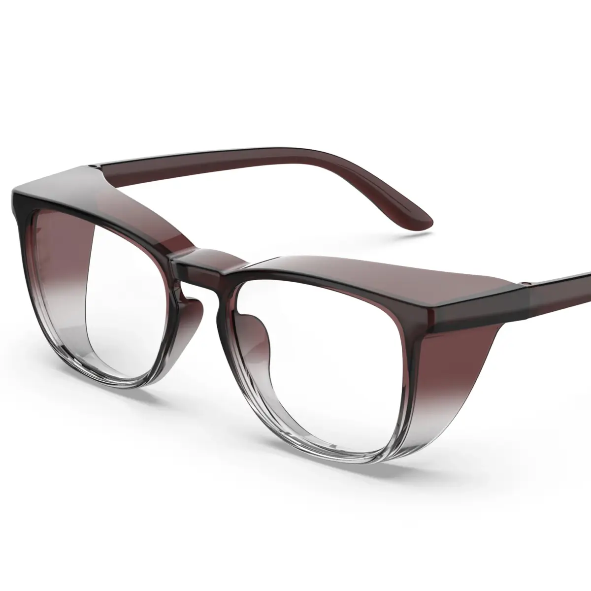 TOREGE Clear Safety Glasses Gradient Brown | Anti-Fog, Anti-Blue Light, UV Protection, ANSI Z87.1 Certified - main product image