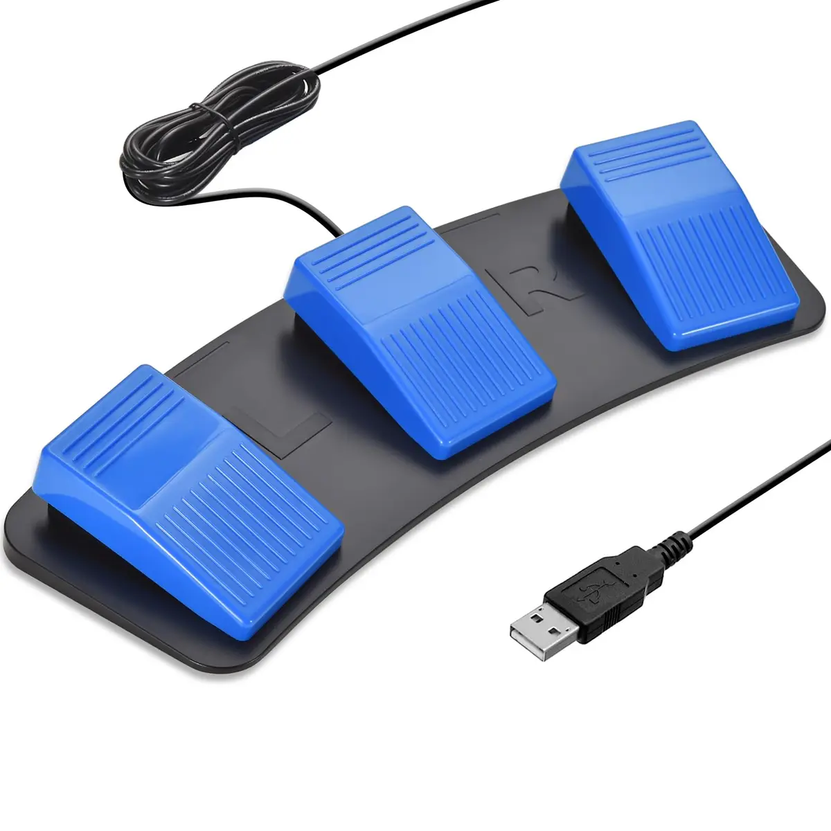 iKKEGOL Upgraded Triple USB Foot Pedal Switch | Programmable Keyboard Mouse String Multimedia Game Control (Black) - main product image