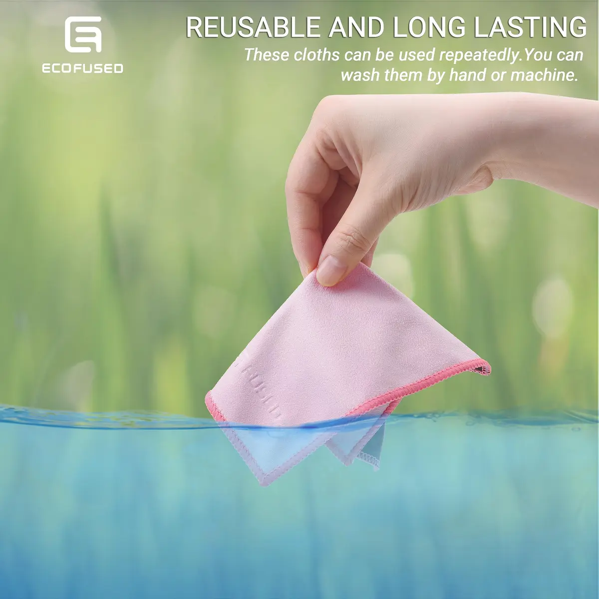 Eco-Fused Microfiber Cleaning Cloths 5 Pack 16.7 cm x 15.7 cm | Double-Sided Suede & Microfiber for Screens & Glasses - view 4