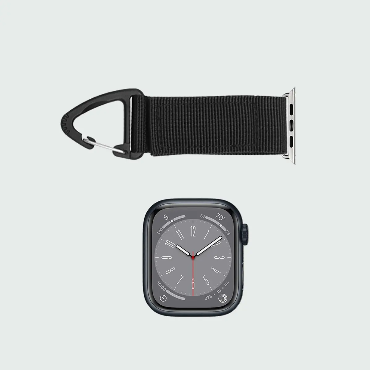 YwonShne Nylon Strap with Carabiner Clip for Apple Watch 38mm-49mm | Military Tactical Band for Outdoor Use - view 5
