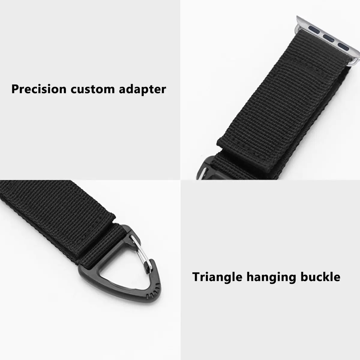 YwonShne Nylon Strap with Carabiner Clip for Apple Watch 38mm-49mm | Military Tactical Band for Outdoor Use - view 4