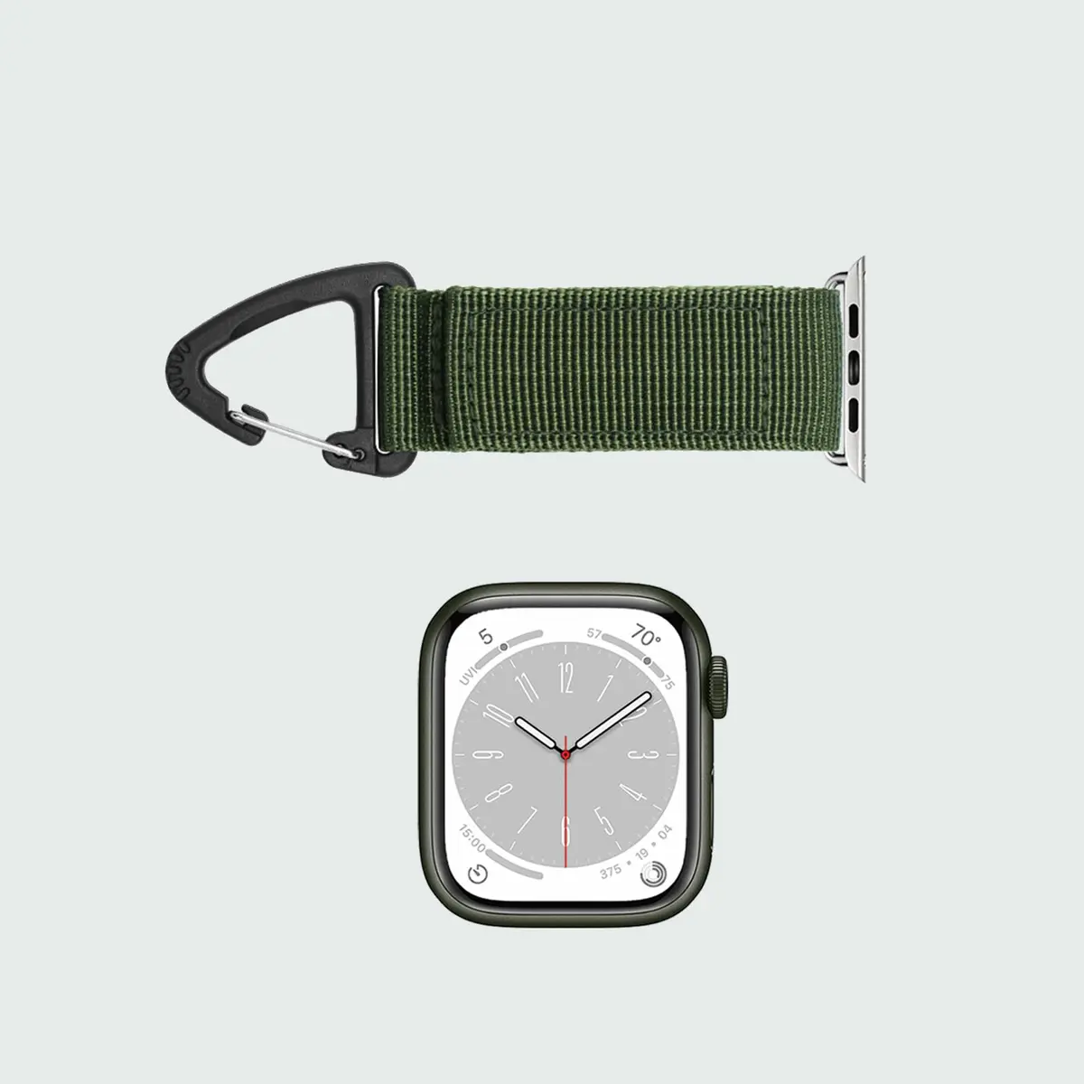 YwonShne Nylon Watch Band with Carabiner Clip for Apple Watch 38-49mm | Breathable Molle Webbing Tactical Strap - view 3