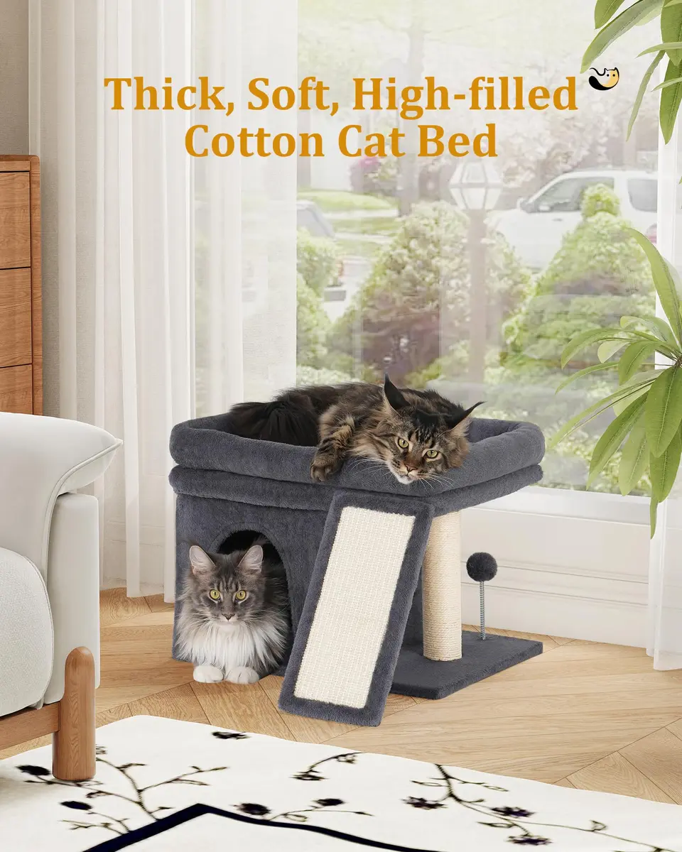 Aechonow Cat Tree for Large Cats 20x16.5 Perch Bed for Adult Senior Cats | Durable Sisal & Washable Cushion - view 2