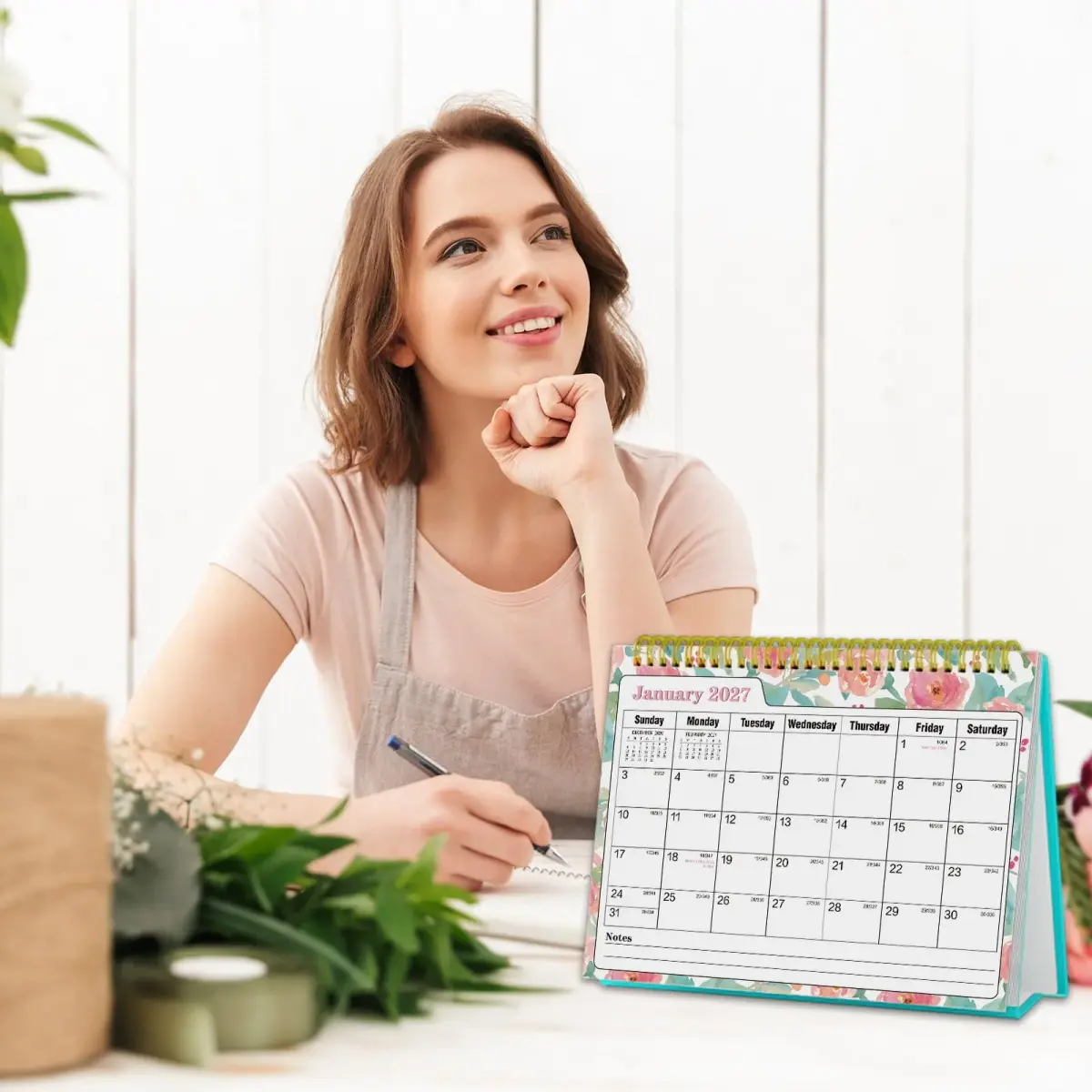 Ymumuda Floral Desk Calendar 2026-2027 20cm (8" x 6") | Academic Year Planning with To-Do Lists - view 3