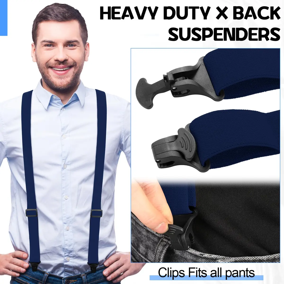 Janmercy Men's Hidden X-Back Suspenders 120 cm (47.24 Inch) | Airport Friendly, Polyester - view 3