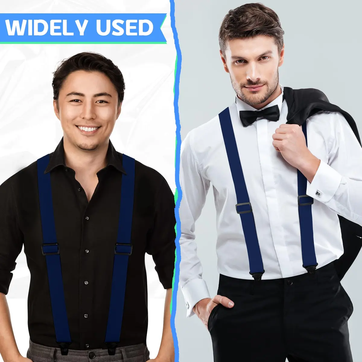 Janmercy Men's Hidden X-Back Suspenders 120 cm (47.24 Inch) | Airport Friendly, Polyester - view 4