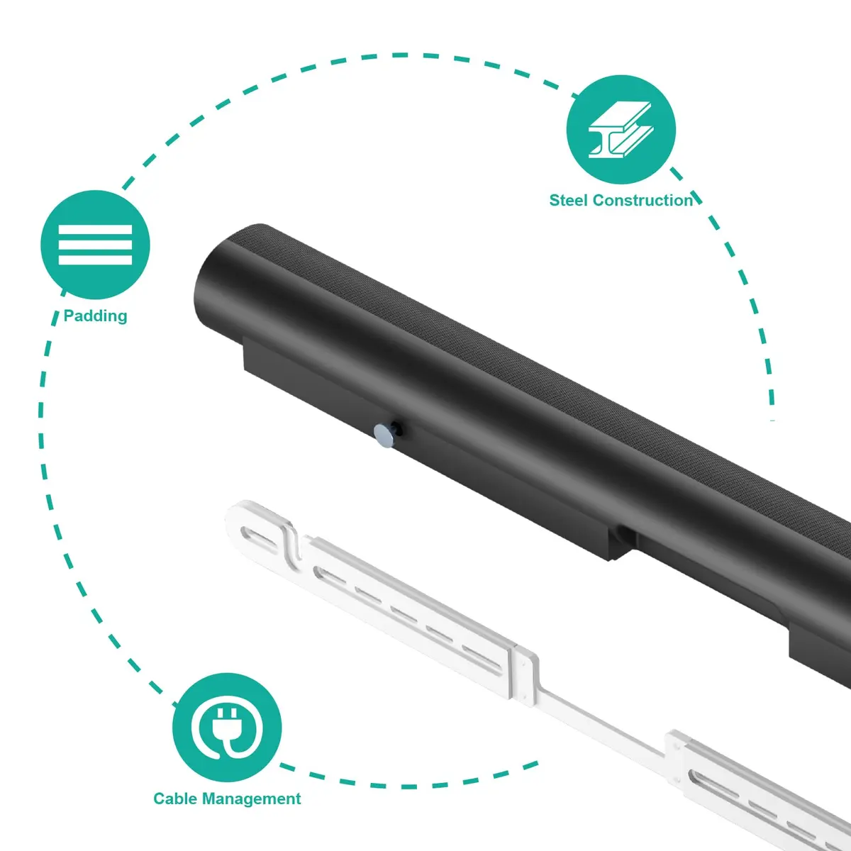 WALI White Soundbar Wall Mount for Sonos Arc & Ultra | 0.78 kg (1.72 lb) - view 9