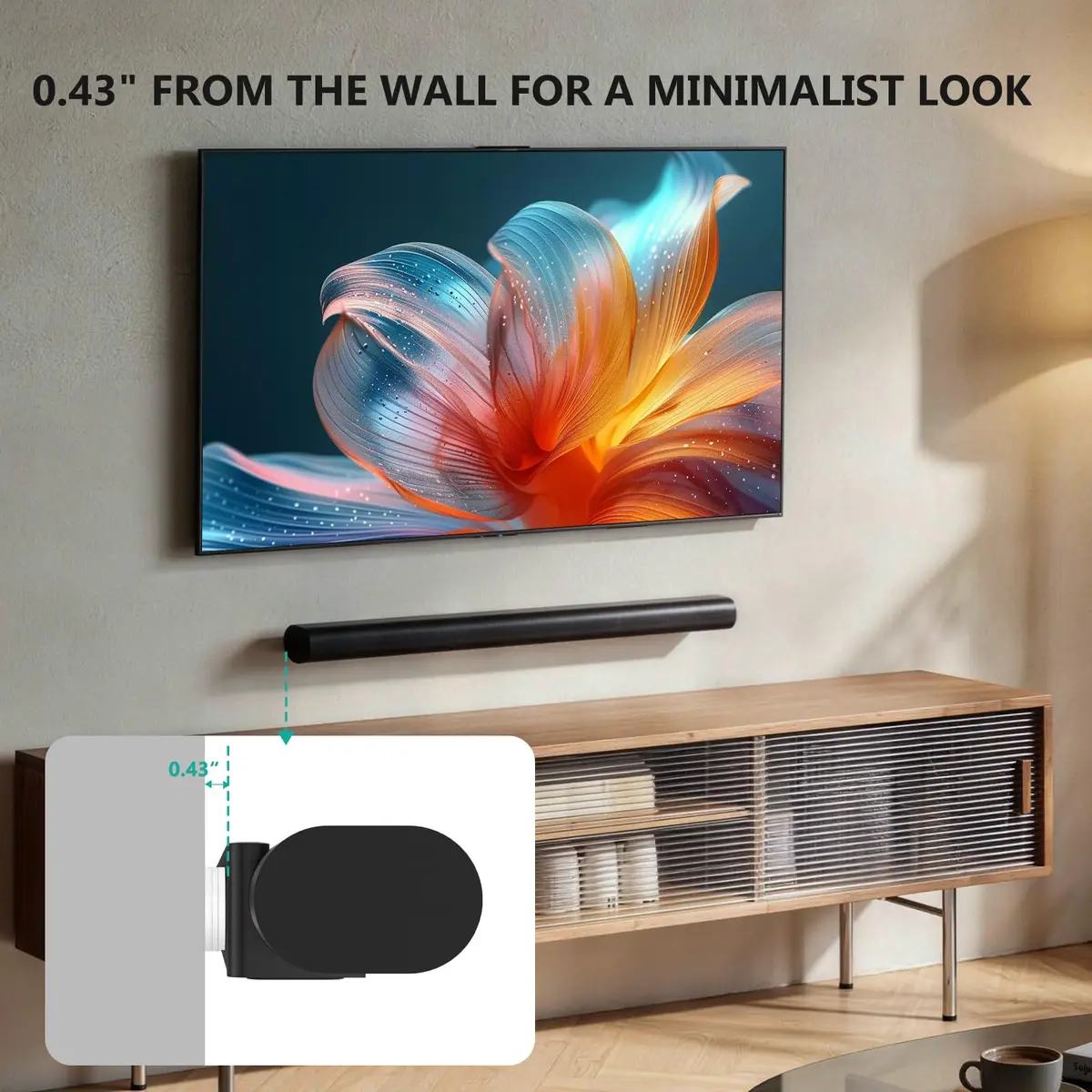 WALI White Soundbar Wall Mount for Sonos Arc & Ultra | 0.78 kg (1.72 lb) - view 4