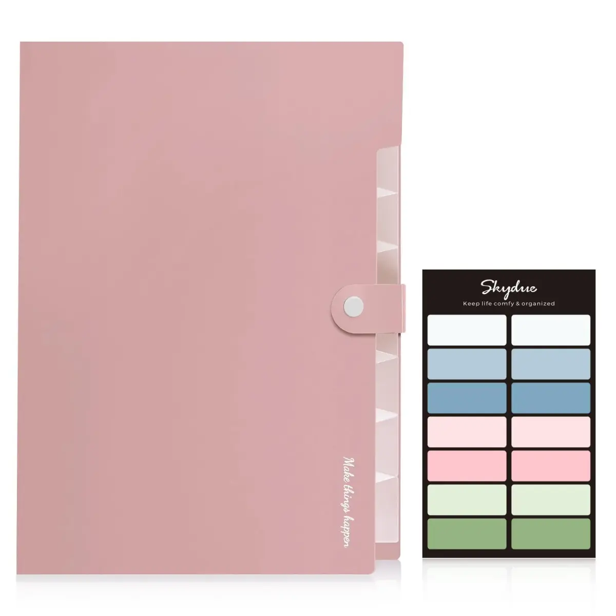SKYDUE 8 Pockets Expanding File Folder Pink | Portable Accordion Organizer for Letter Size Documents - view 2