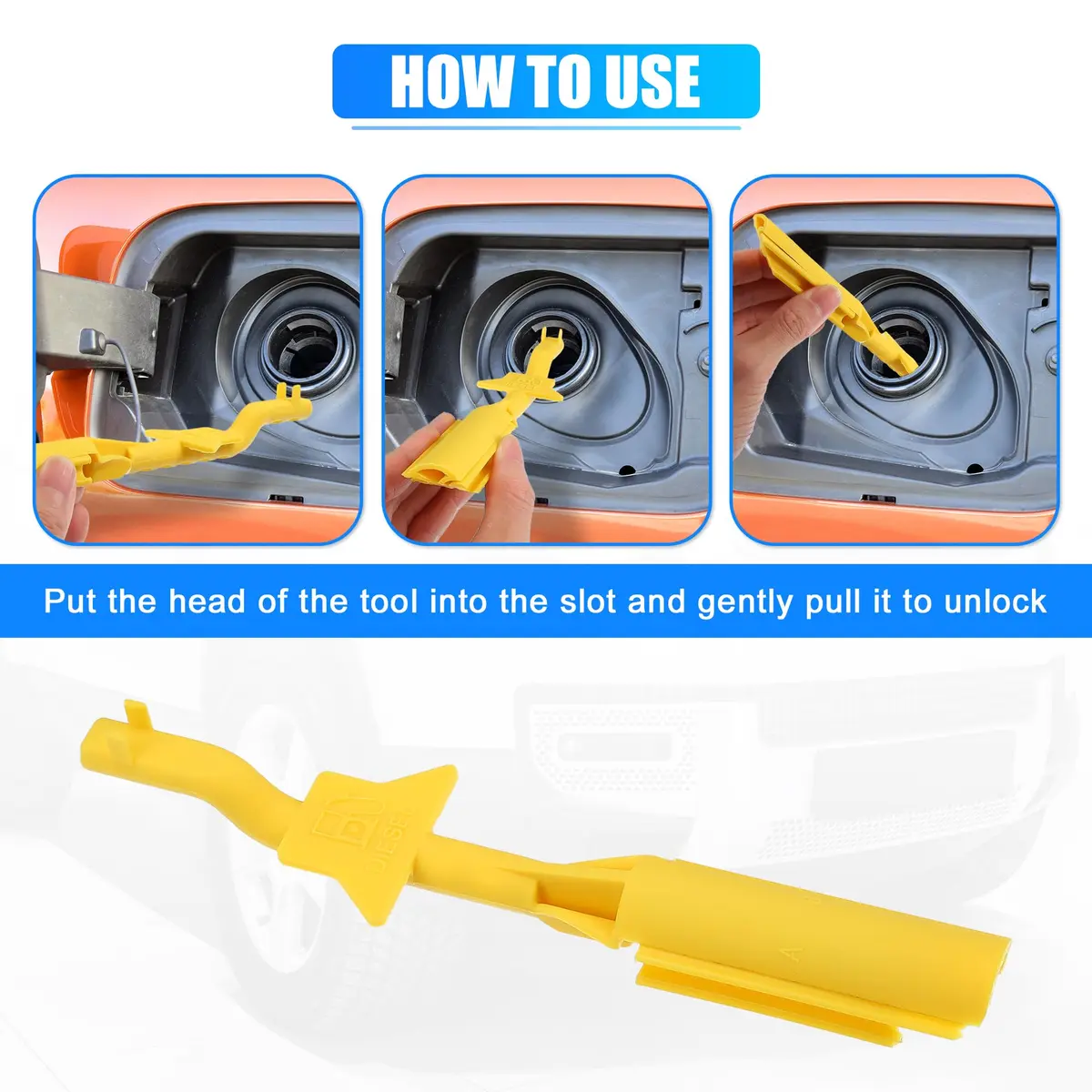 X AUTOHAUX Diesel Fuel Filler Restrictor Tool LR014047 for Land Rover | Yellow Plastic - view 4