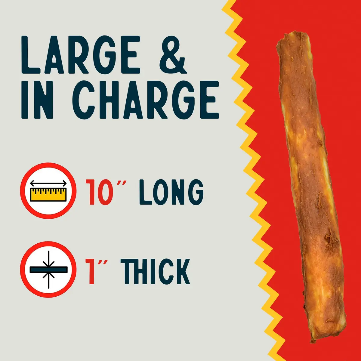 Canine Chews 10" Chicken Coated Dog Rawhide Retriever Rolls | Long-Lasting & Healthy Dental Chew for Large Dogs - view 3