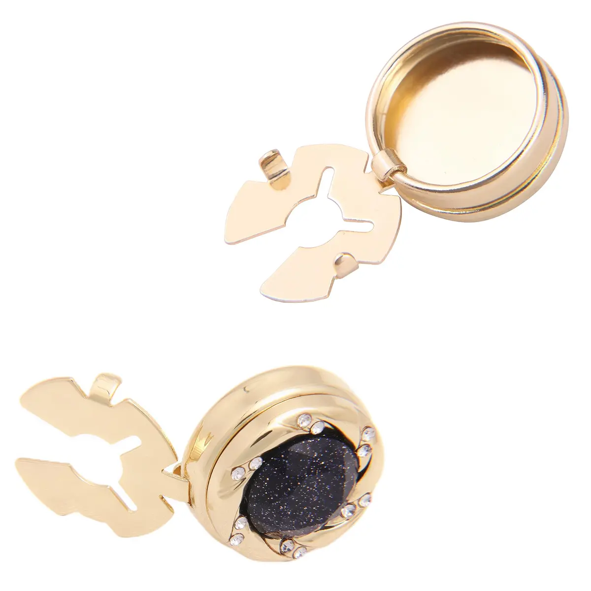 OoSsSoO Mens Button Covers Tuxedo Shirt Cufflinks Alternative Gold | Stylish Copper Snap-Over - view 2