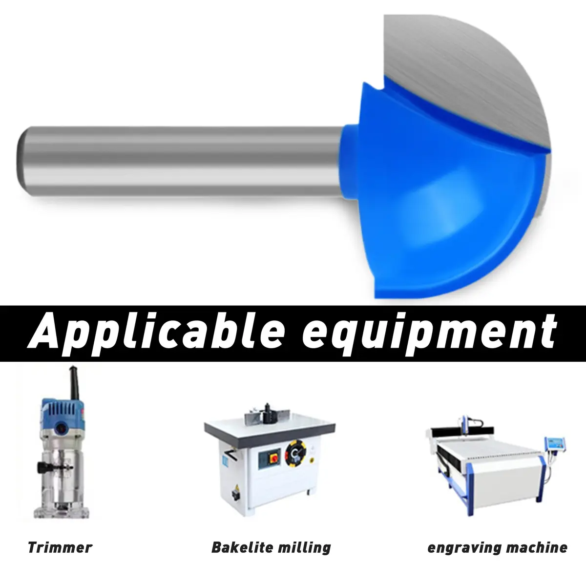 ASNOMY Core Box Router Bit 1" Cutting Diameter, 1/4" Shank, 2 Flutes | Solid Carbide Round Nose Cove Bit - view 6