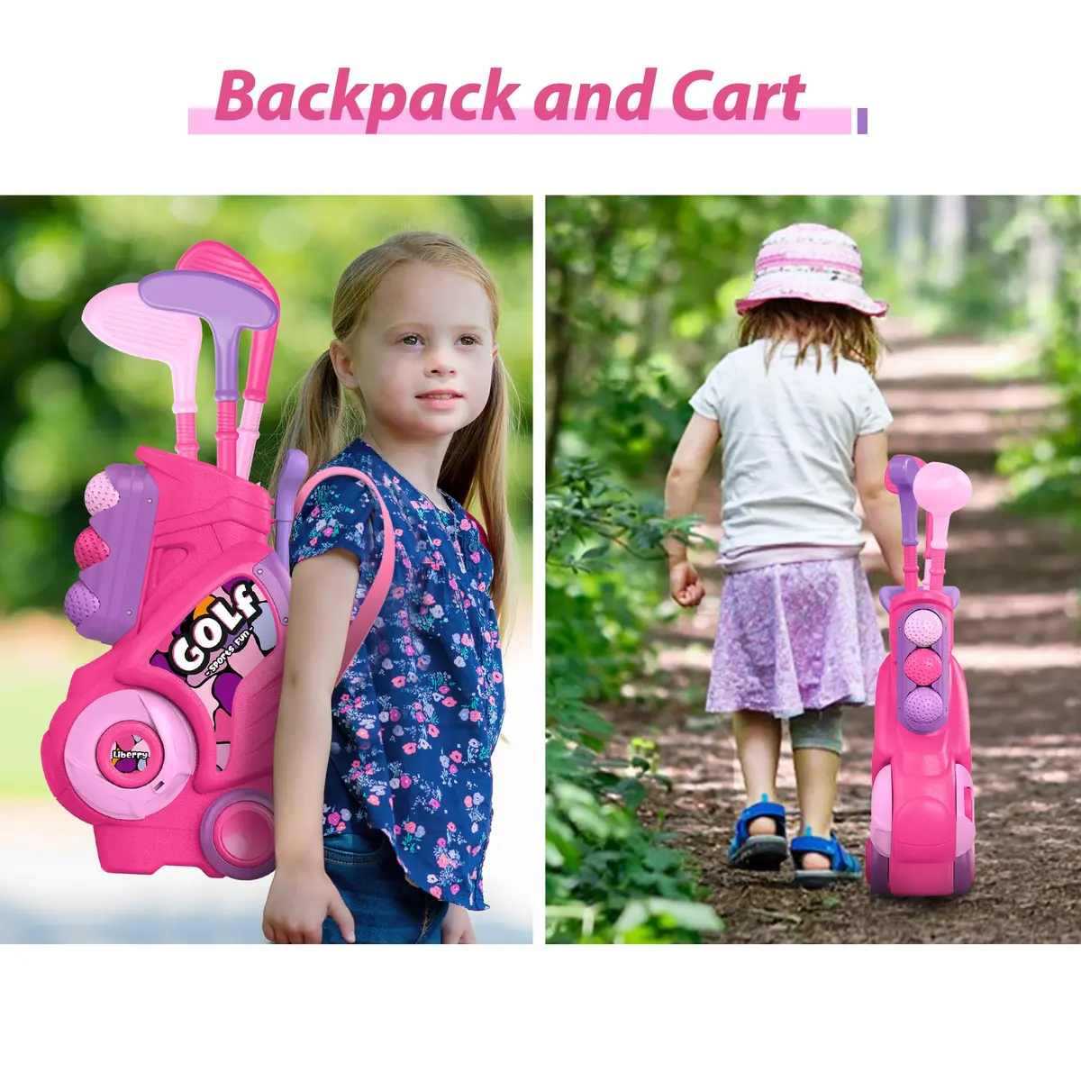 Liberry Toddler Golf Clubs Set Toy for Girls Ages 1-4 with Mat, Pink | ASTM-Tested Non-Toxic Plastic - view 8