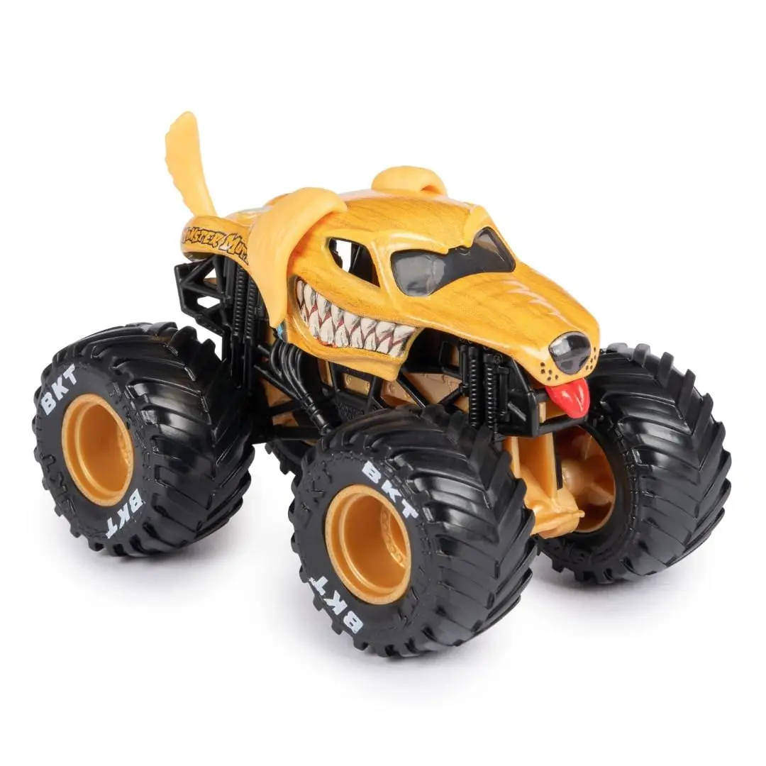 Monster Jam 2023 Spin Master 1:64 Diecast Truck Series 31 Ruff Crowd Monster Mutt Golden | Authentic Monster Jam Truck for Kids 3+ - view 2