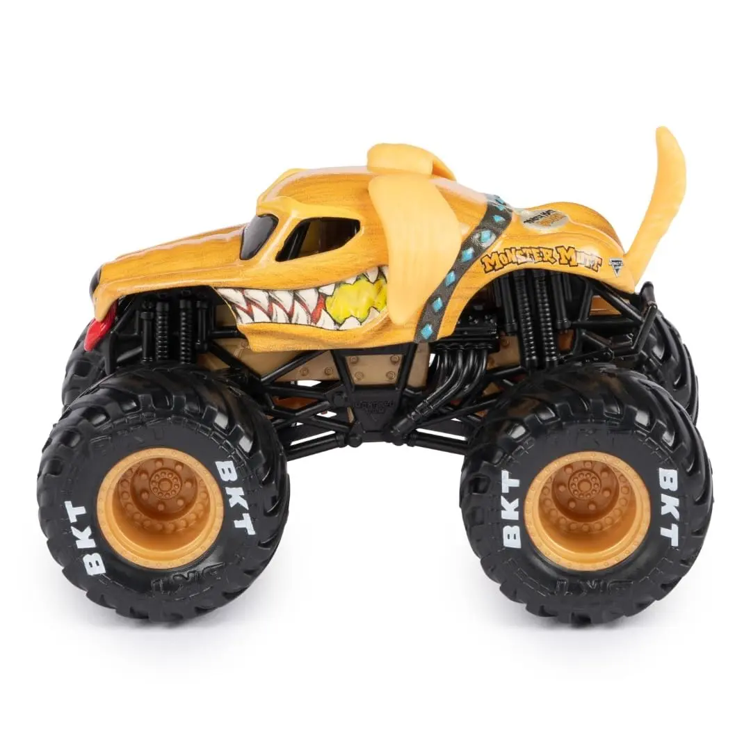 Monster Jam 2023 Spin Master 1:64 Diecast Truck Series 31 Ruff Crowd Monster Mutt Golden | Authentic Monster Jam Truck for Kids 3+ - view 4