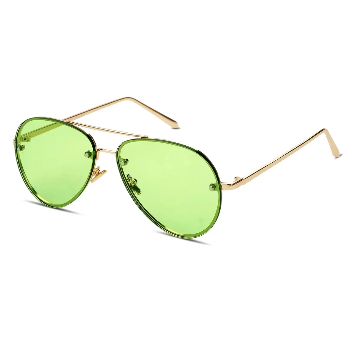 Freckles Mark Classic Oversized Aviator Sunglasses Clear Green 62mm | UV400 Protection - view 2
