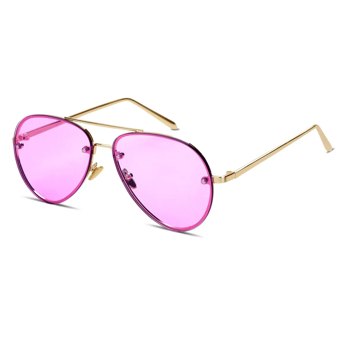 Freckles Mark Oversized Aviator Sunglasses Purple Tint 62mm | UV400 Protection - view 2
