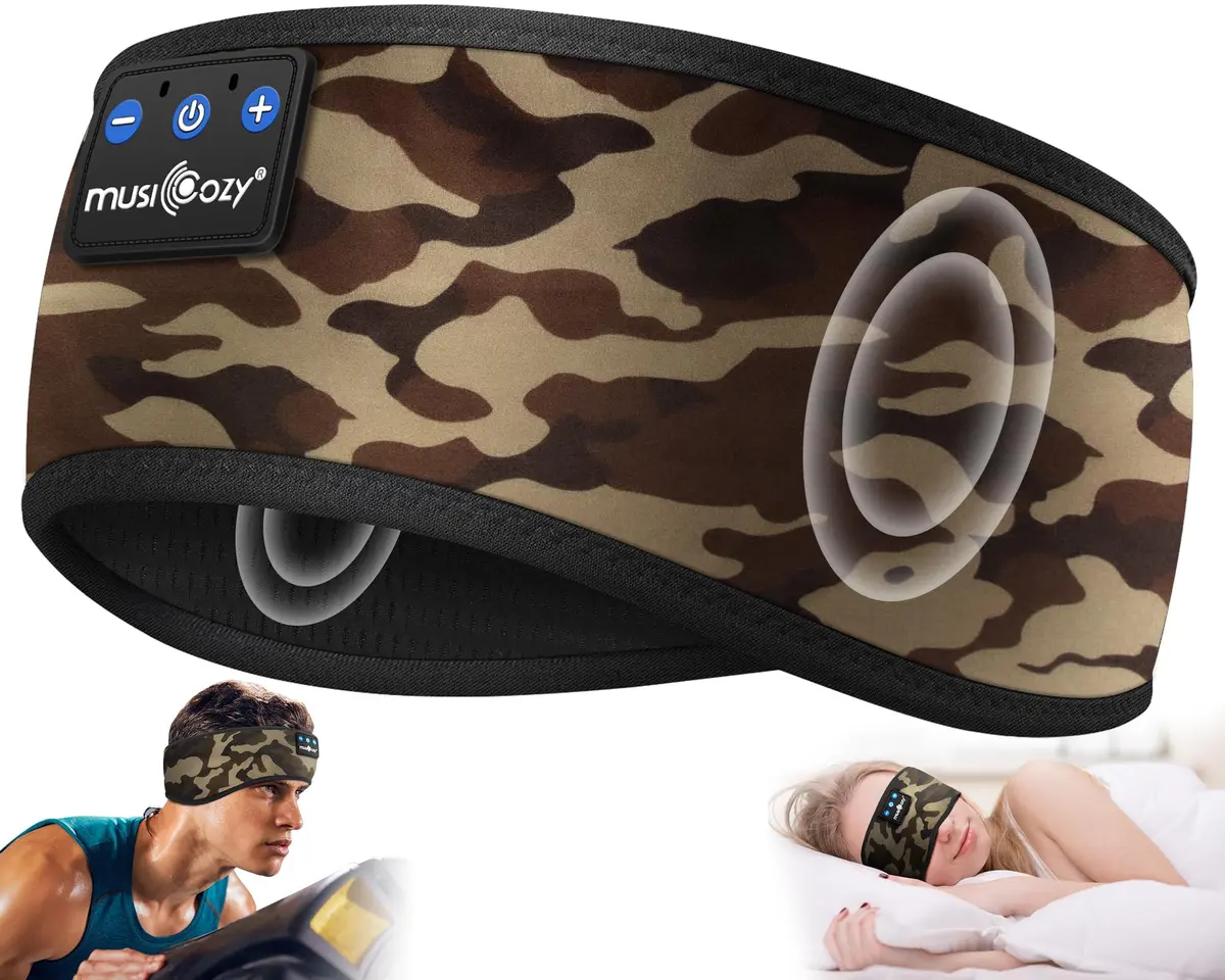 MUSICOZY Bluetooth Headband Headphones for Side Sleepers with 15-Hour Playtime | True HD Sound - main product image