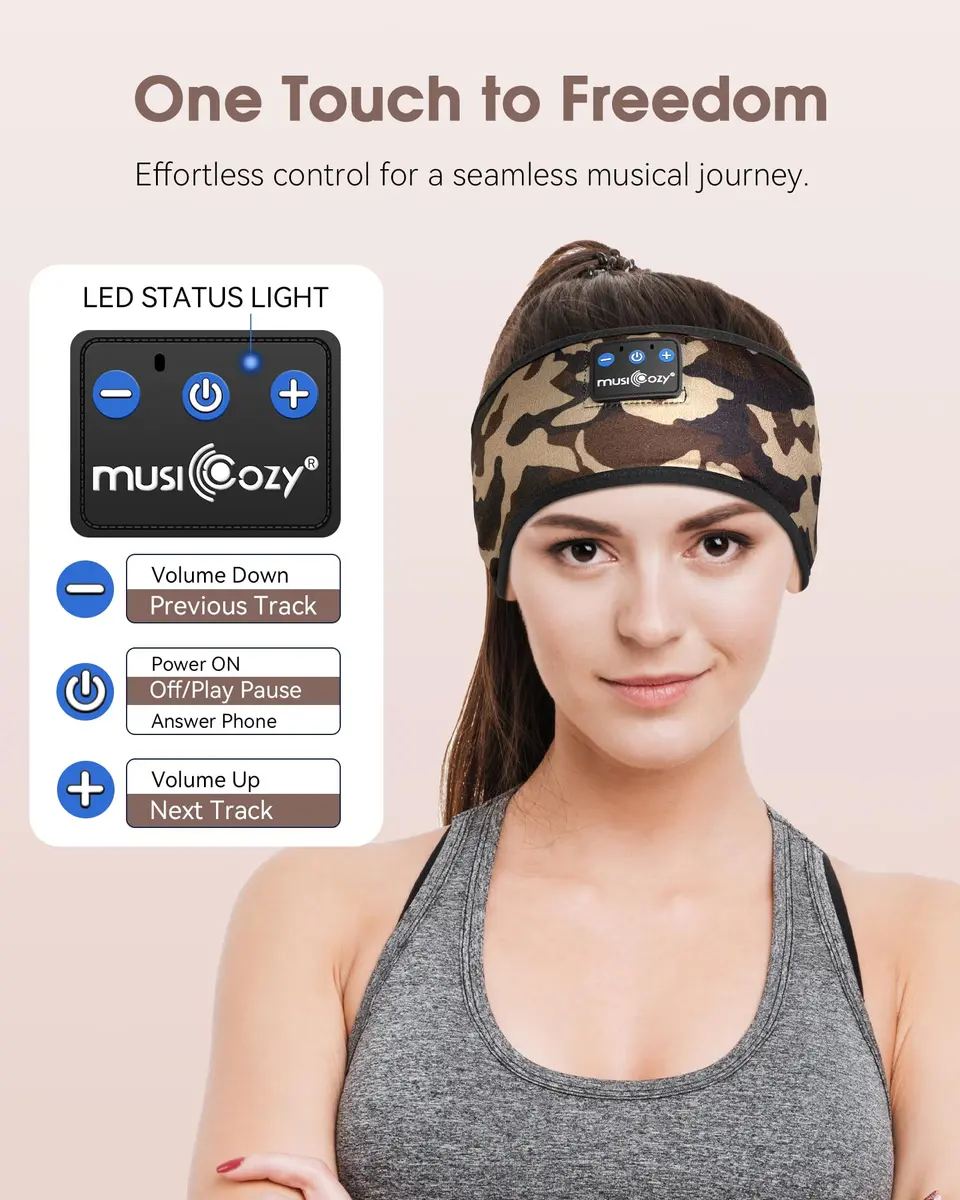 MUSICOZY Bluetooth Headband Headphones for Side Sleepers with 15-Hour Playtime | True HD Sound - view 5