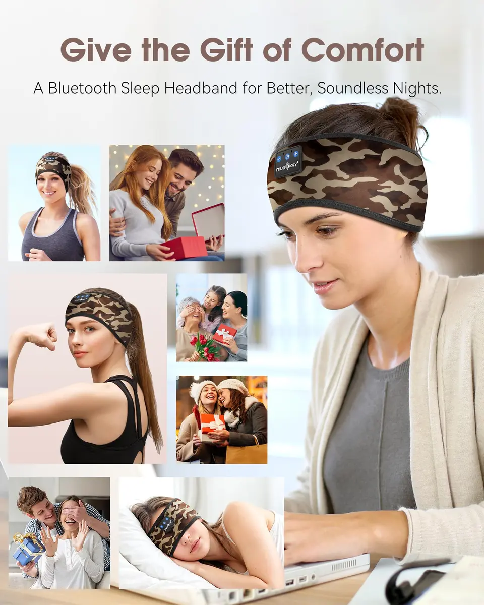 MUSICOZY Bluetooth Headband Headphones for Side Sleepers with 15-Hour Playtime | True HD Sound - view 6