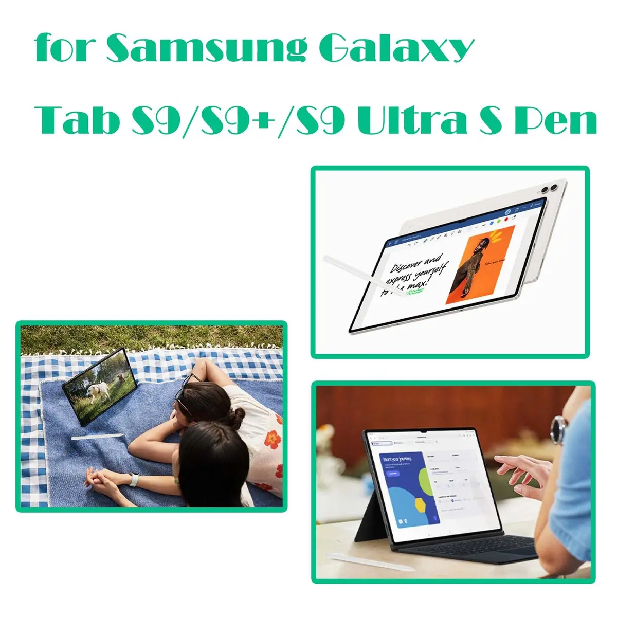CaoXiong Galaxy Tab S9 S Pen Replacement Beige | 4096 Pressure Levels, Precise Control - view 3