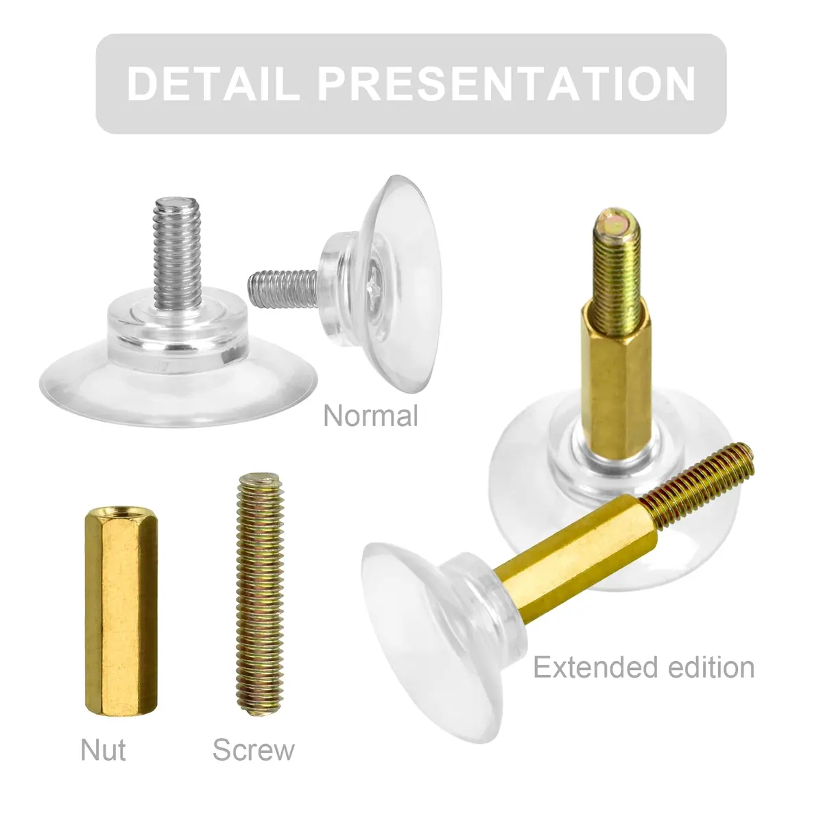 Sankoly Glass Table Top Suction Cup 1.3 Inches | Heavy Duty Support & Adjustable Height - view 3