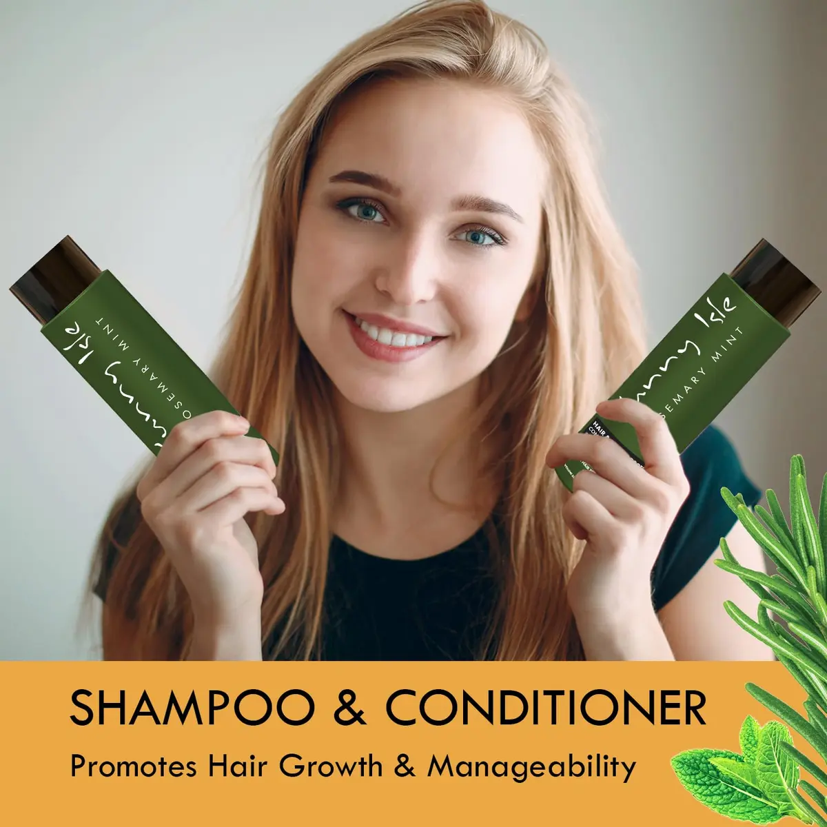 Sunny Isle Rosemary Mint Hair & Strong Roots Shampoo 12oz | Biotin Infused, Color Safe, Strengthening Formula - view 6