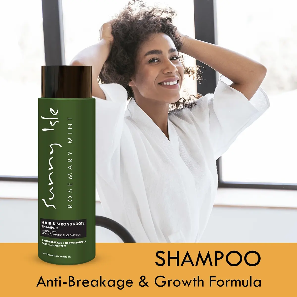 Sunny Isle Rosemary Mint Hair & Strong Roots Shampoo 12oz | Biotin Infused, Color Safe, Strengthening Formula - view 7