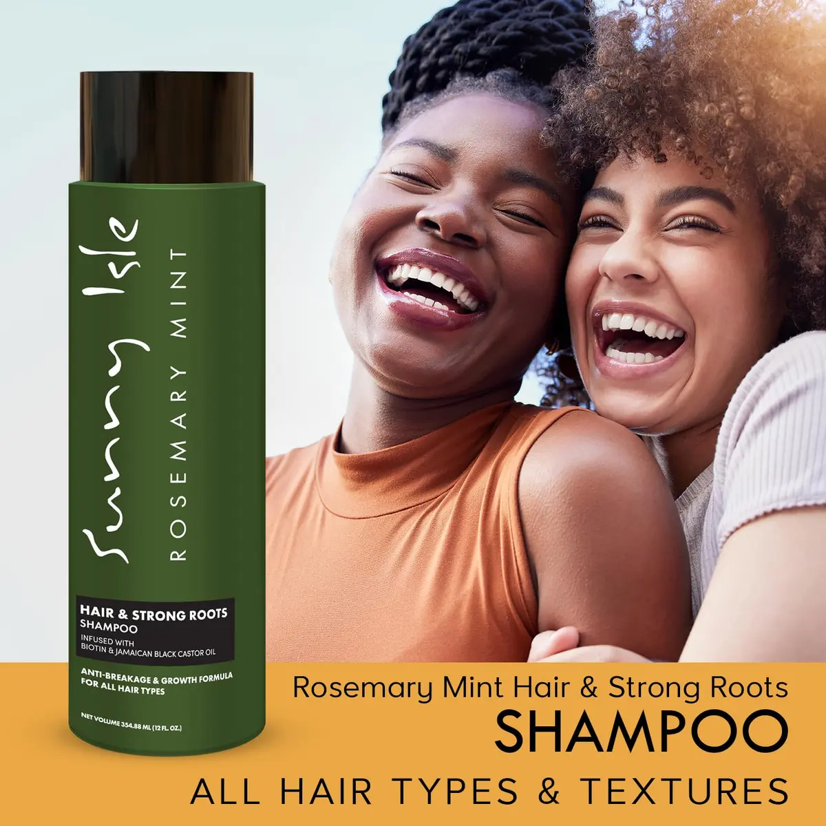 Sunny Isle Rosemary Mint Hair & Strong Roots Shampoo 12oz | Biotin Infused, Color Safe, Strengthening Formula - view 8