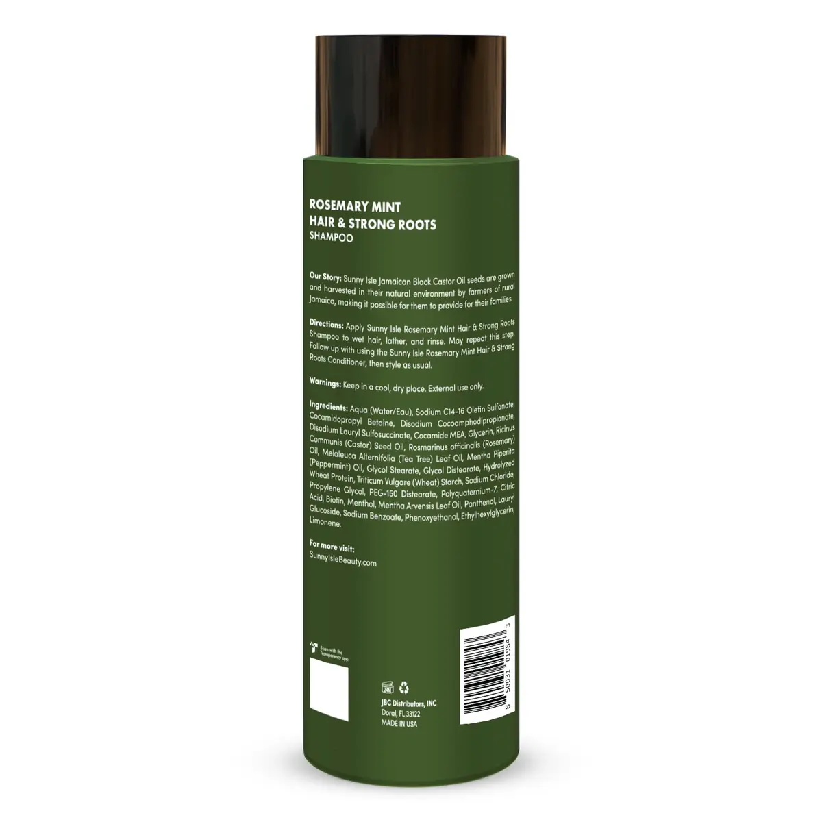 Sunny Isle Rosemary Mint Hair & Strong Roots Shampoo 12oz | Biotin Infused, Color Safe, Strengthening Formula - view 9