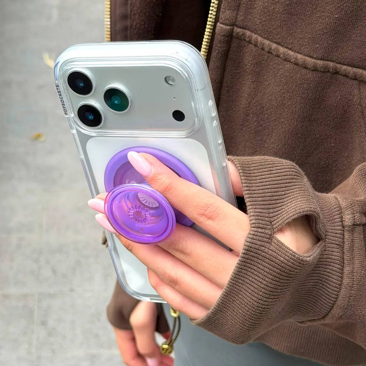 PopSockets Phone Grip for MagSafe, Magnetic Holder- Clear Lavender | Secure Magnetic Stand & Grip - view 6