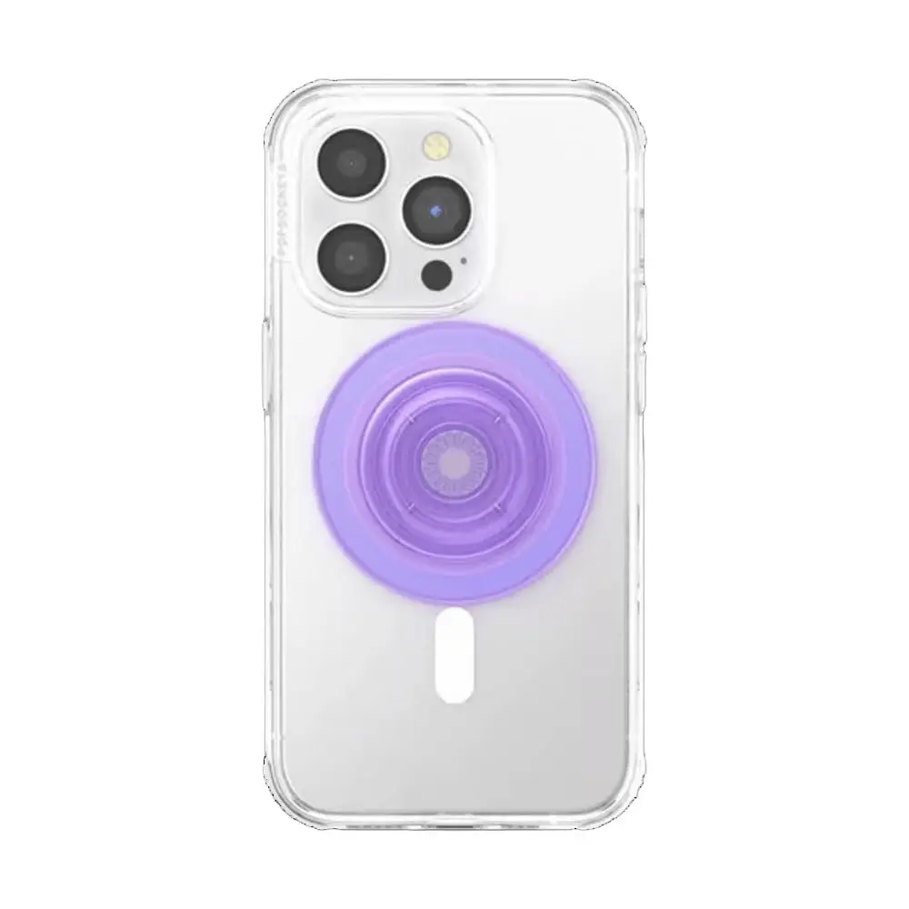 PopSockets Phone Grip for MagSafe, Magnetic Holder- Clear Lavender | Secure Magnetic Stand & Grip - view 3