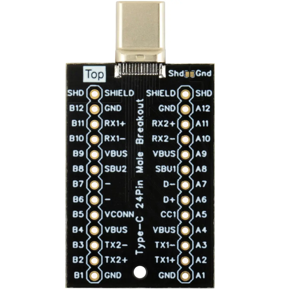 naughtystarts USB Type-C Breakout Board Male Connector 24 Pins Full Pins Output Gold Plated PCB | Single Board Computer - main product image