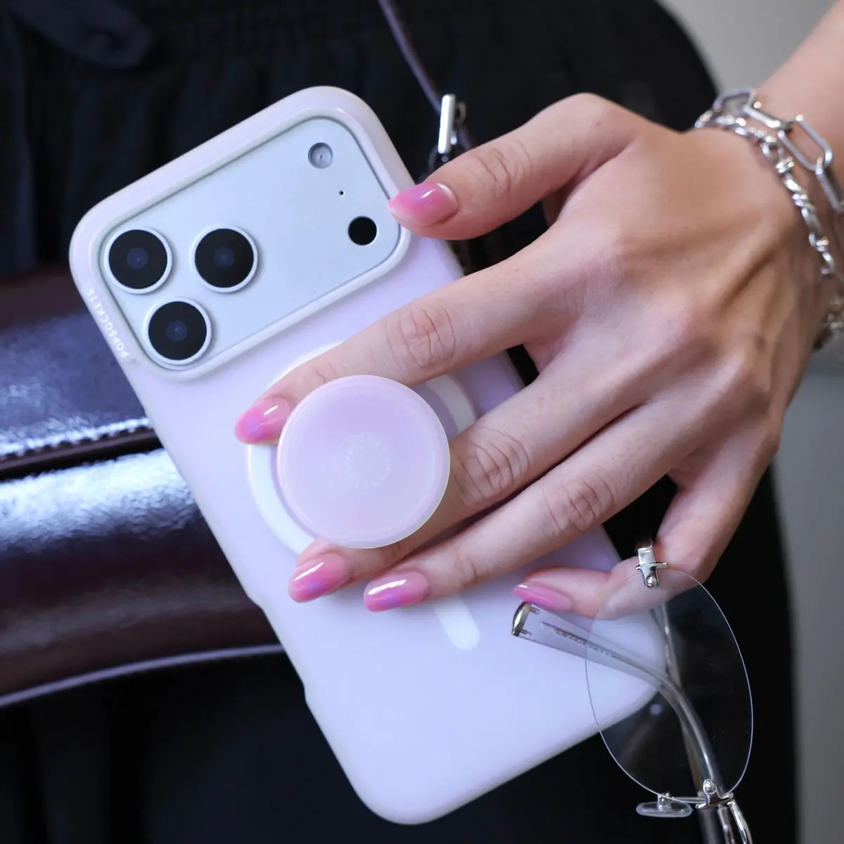 PopSockets Phone Grip for MagSafe | Magnetic Stand & Grip, Opalescent Clear - view 5