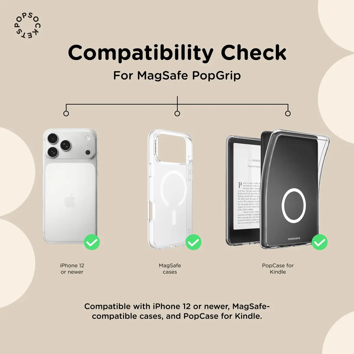 PopSockets Phone Grip for MagSafe | Magnetic Stand & Grip, Opalescent Clear - view 7