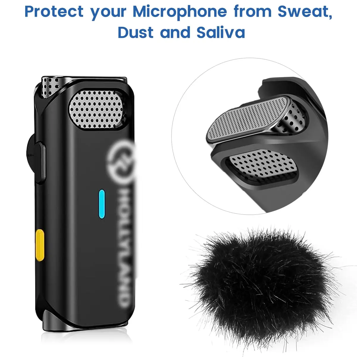 YEAOI 2-Pack Furry Microphone Windscreens for Hollyland Lark M1 & C1 | Noise Reduction & Crystal Clear Voice - view 4