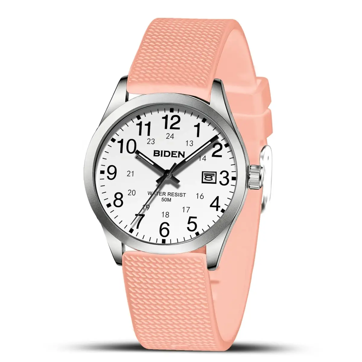 LN LENQIN Men's Analog Quartz Sports Watch 40mm Pink | Military Time with Luminous Dial - main product image