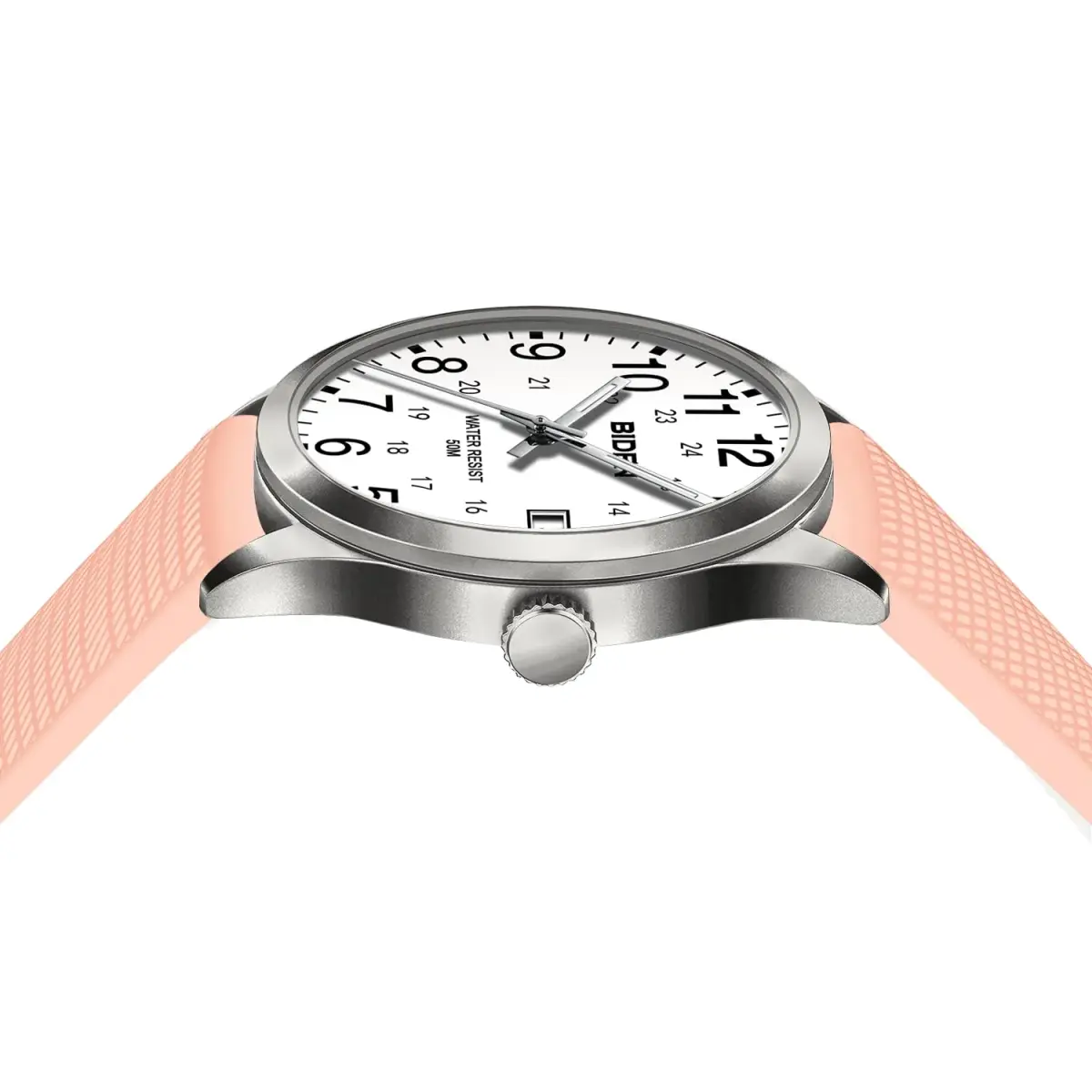 LN LENQIN Men's Analog Quartz Sports Watch 40mm Pink | Military Time with Luminous Dial - view 4