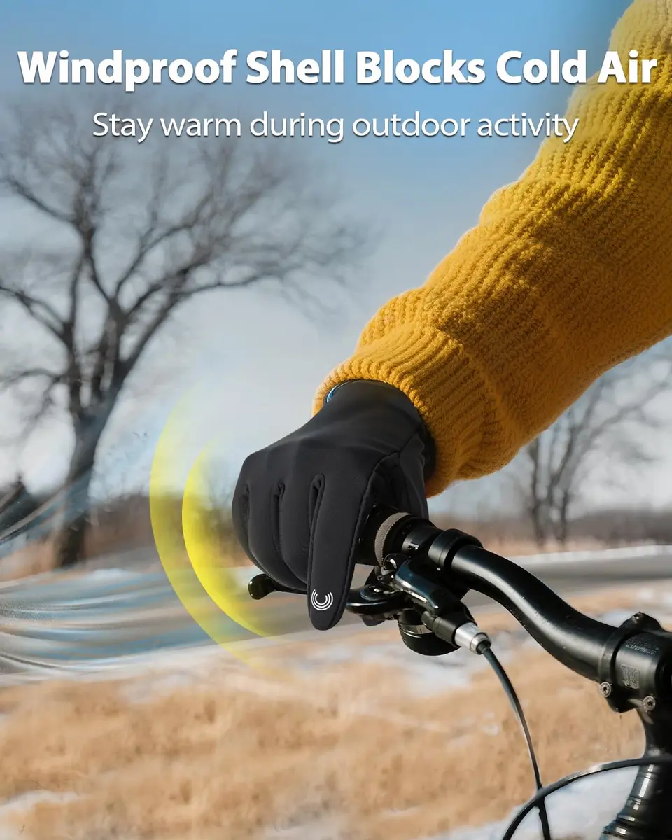 RIGWARL Lightweight Warm Winter Gloves for Men & Women, Black, L | Touchscreen Compatible & Windproof - view 4