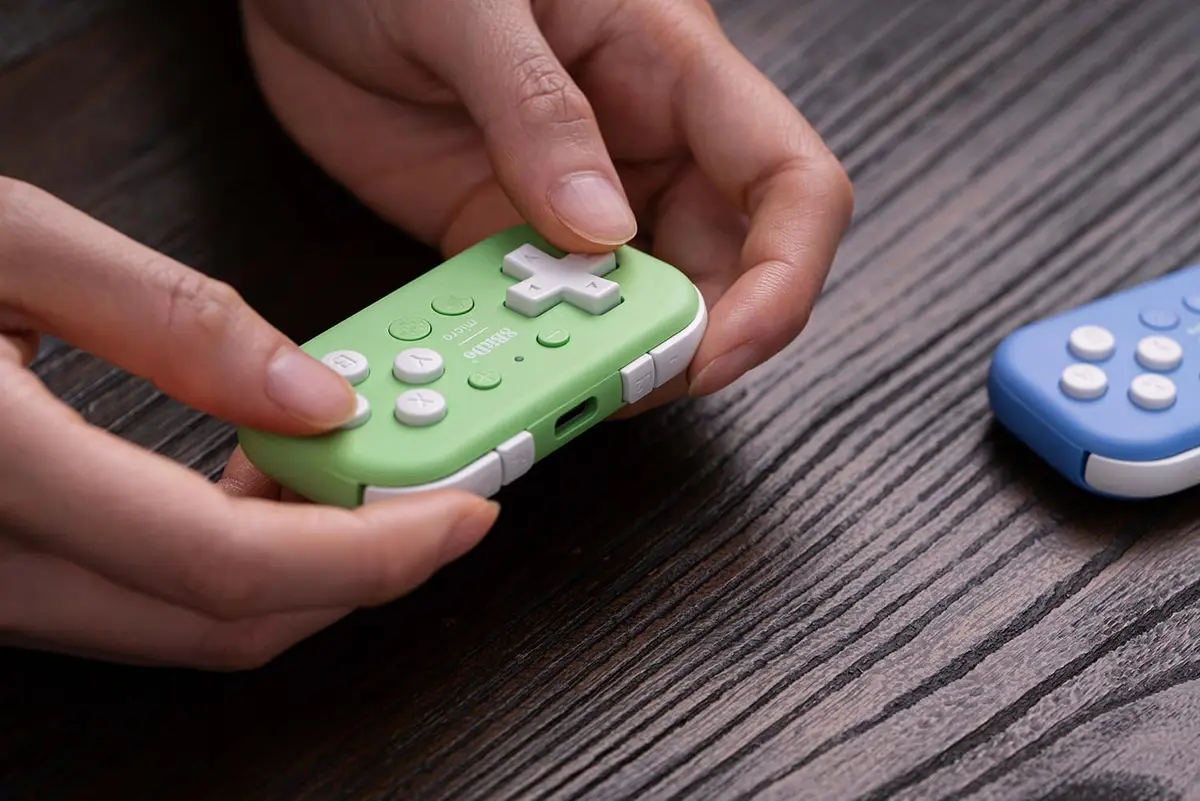 8Bitdo Micro Bluetooth Gamepad Green | Pocket-sized Mini Controller for Switch & Android - view 6