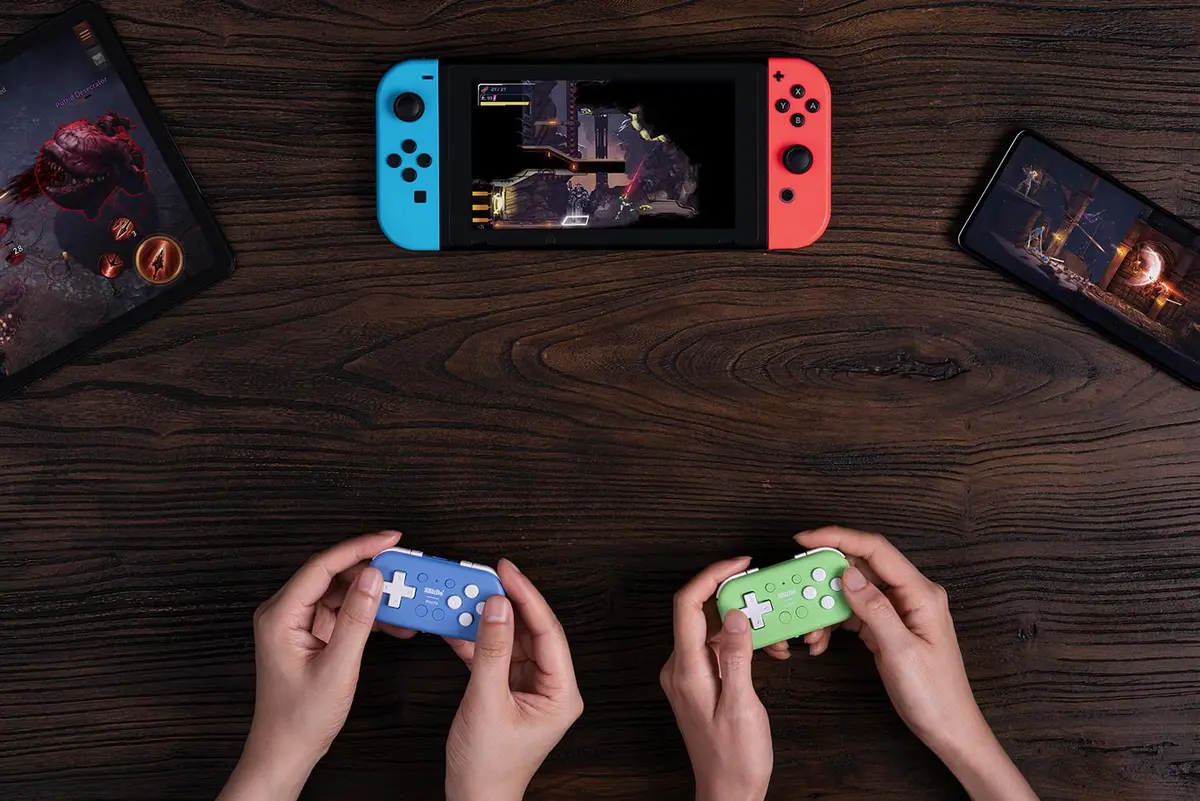 8Bitdo Micro Bluetooth Gamepad Green | Pocket-sized Mini Controller for Switch & Android - view 7