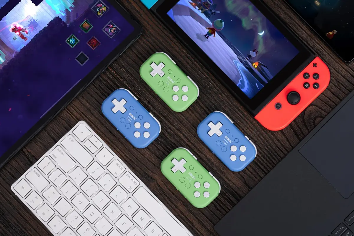 8Bitdo Micro Bluetooth Gamepad Green | Pocket-sized Mini Controller for Switch & Android - view 9