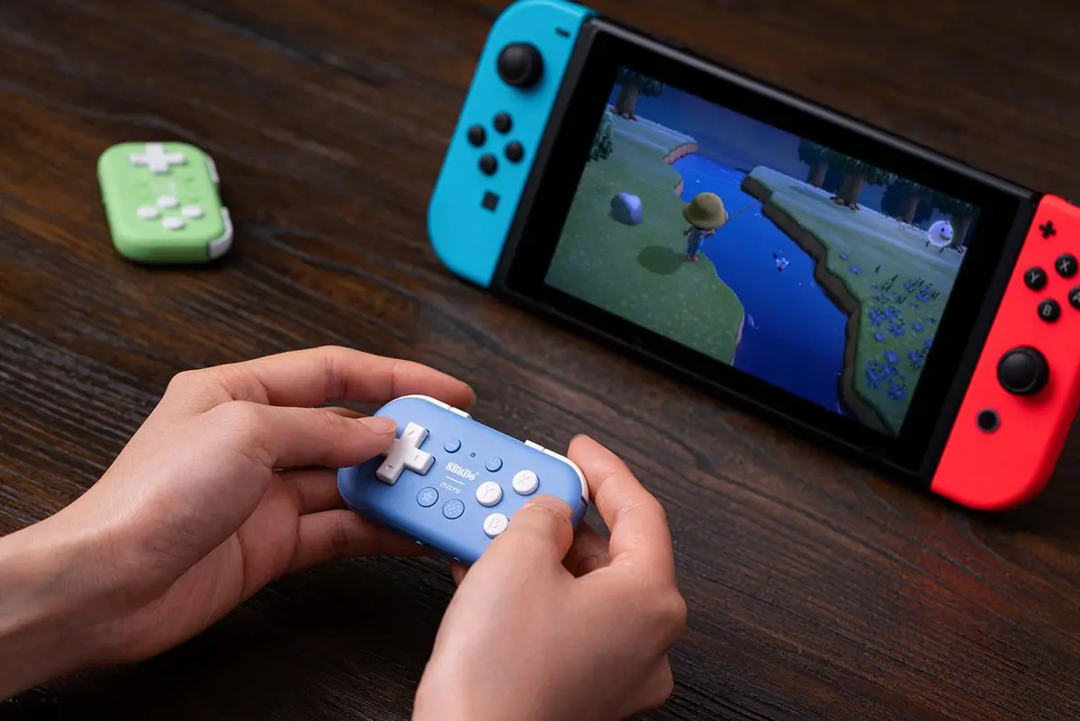 8Bitdo Micro Bluetooth Gamepad Pocket-sized Mini Controller Blue | 5cm (1.97in) x 10cm (3.94in) x 1.27cm (0.5in) - view 8