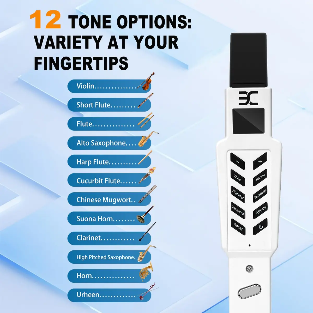 EX M2 Digital Wind Instrument Electric Saxophone 12 Tones 3 Modes White - view 8