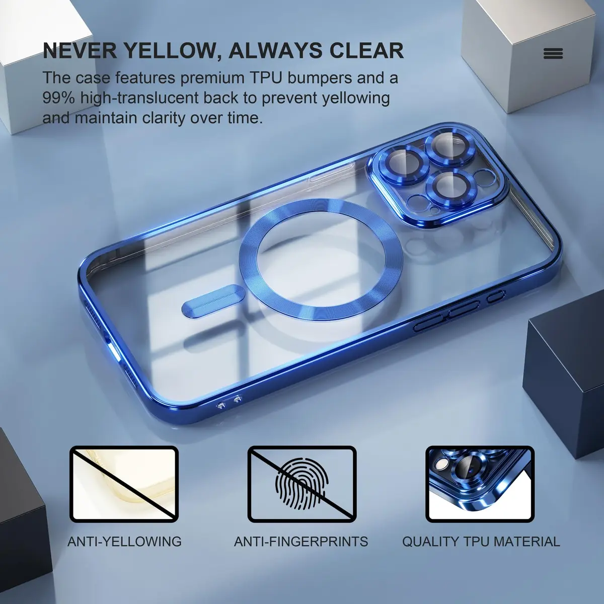 Misea Magnetic for iPhone 15 Pro Max Case Compatible with MagSafe | Crystal Clear, Shockproof & Dustproof - view 3