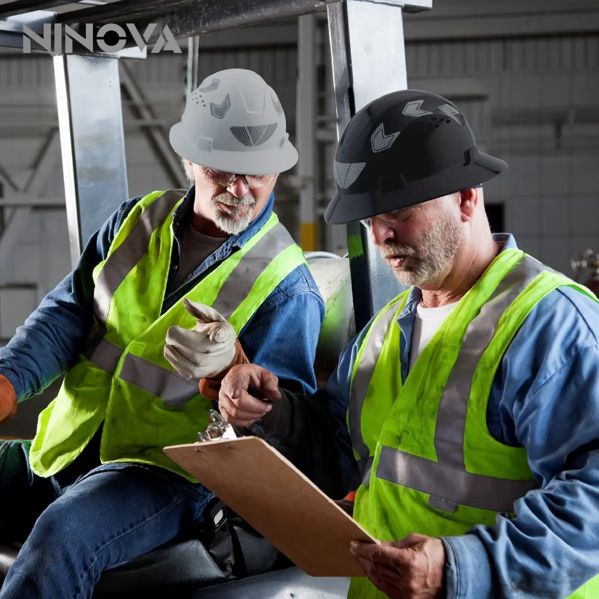 UNINOVA Full Brim Hard Hat ANSI Approved OSHA Vented Safety Helmet for Construction, Green | Impact & Sun Protection - view 5