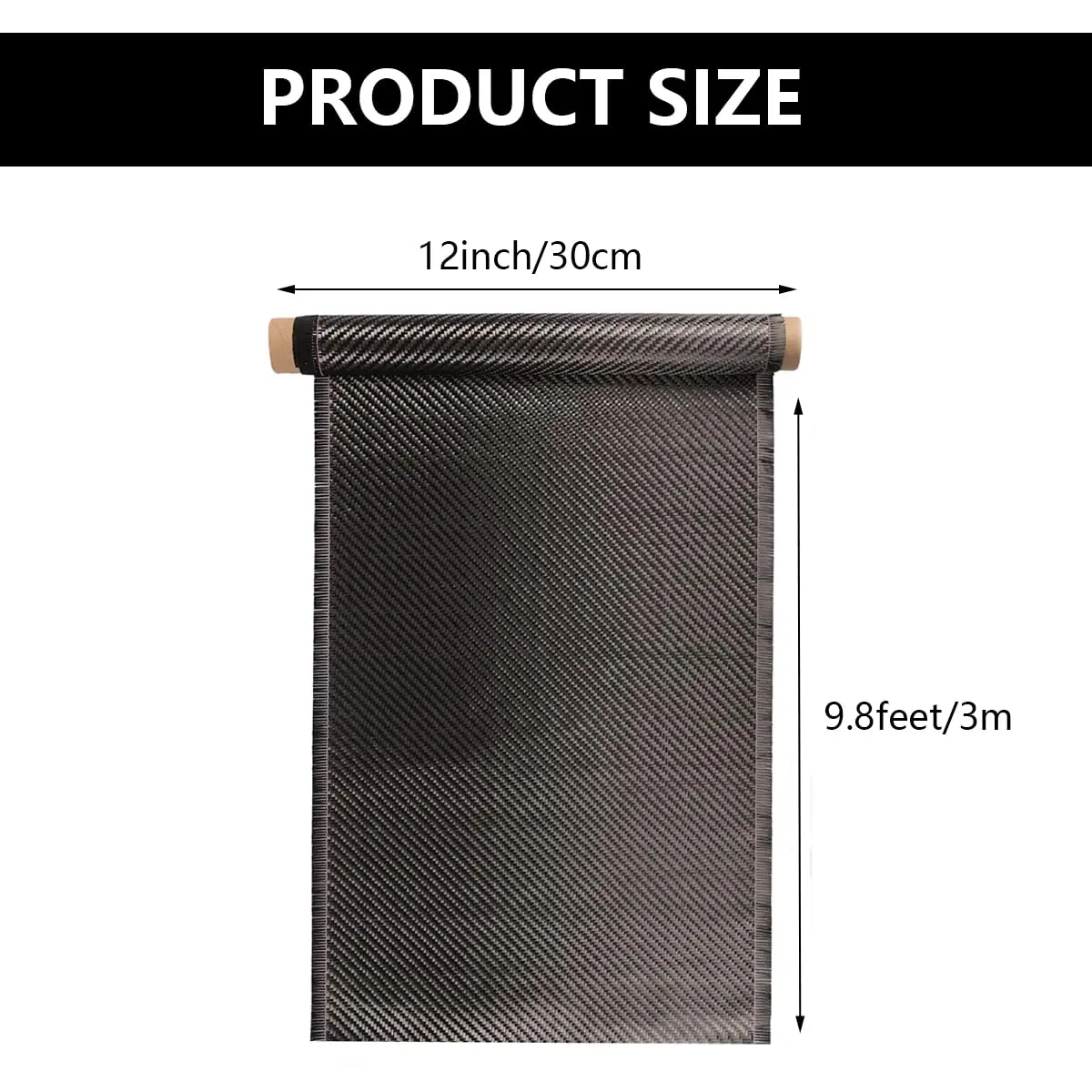 Caliwill Carbon Fiber Fabric Roll 9.8ft x 12” | High Strength, Low Density for DIY & Construction - view 5