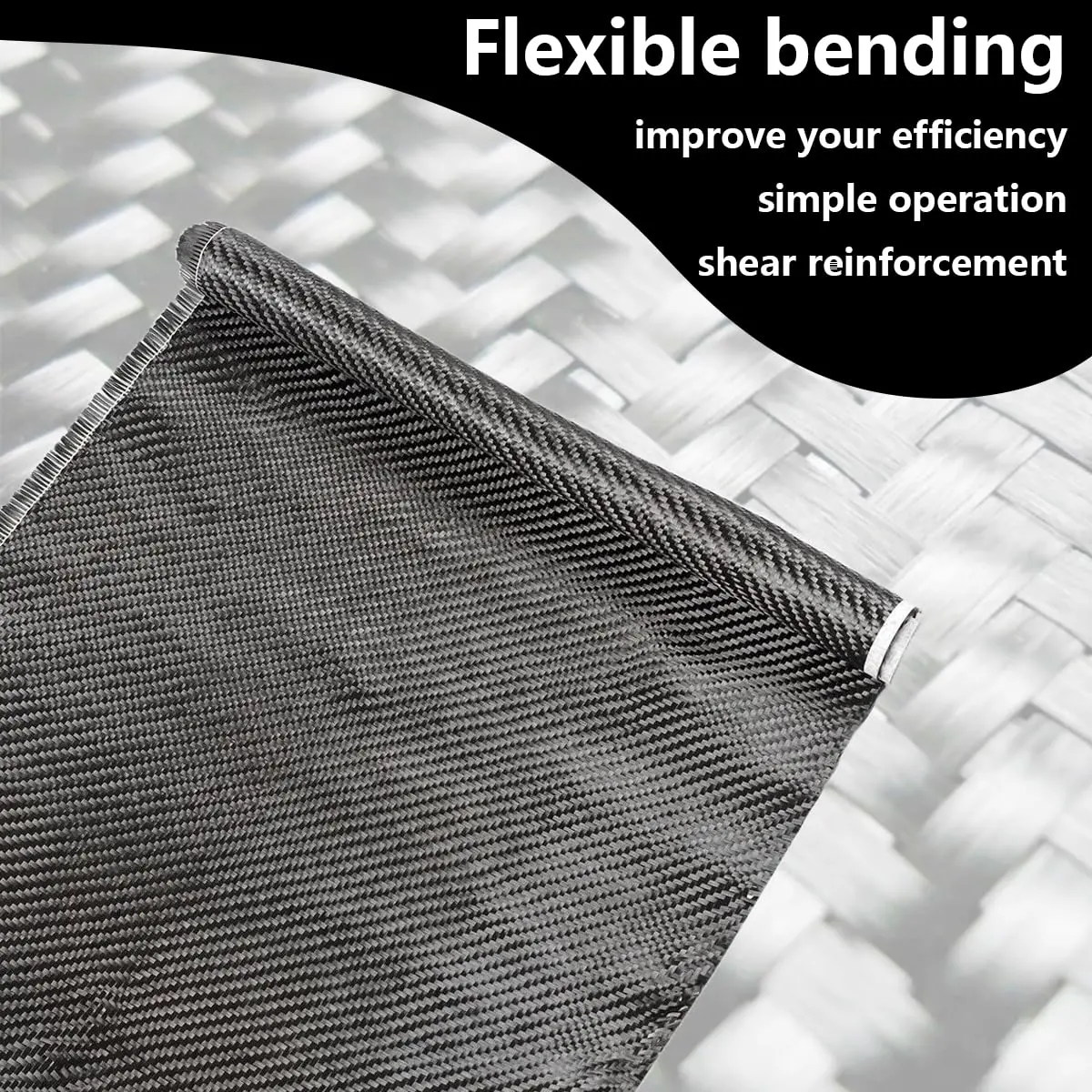 Caliwill Carbon Fiber Fabric Roll 9.8ft x 12” | High Strength, Low Density for DIY & Construction - view 2