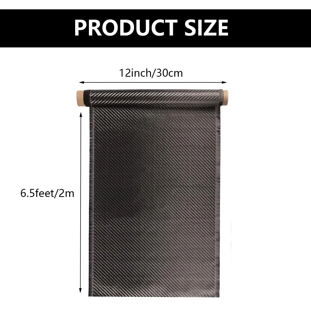 Caliwill Carbon Fiber Fabric Roll 6.5ft x 12” | High Strength, Low Density, Rust-Resistant for DIY & Structural Reinforcement - view 5